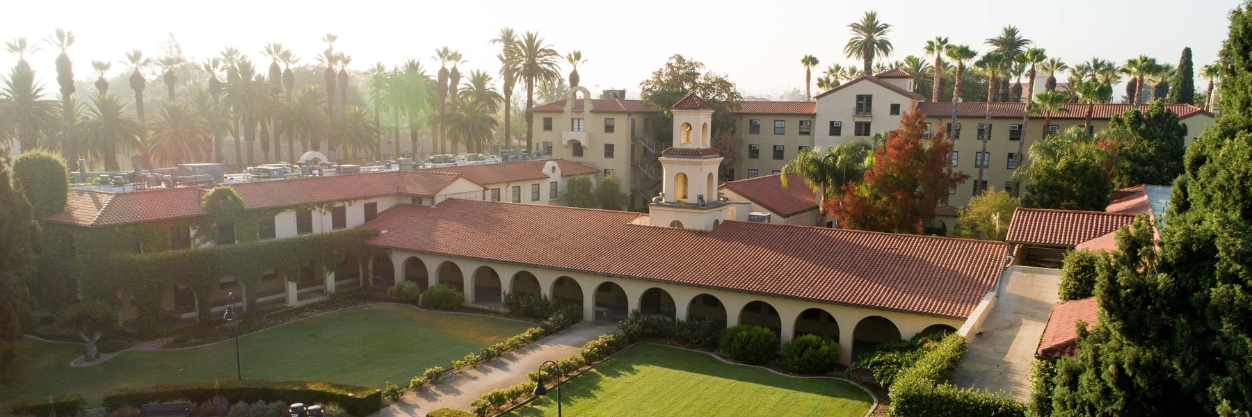 Aerial view of buildings on the California Baptist University campus